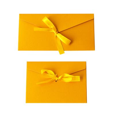 China Environmently China Supplier High Fashion Friendly Gift Card Paper Envelope With Ribbon Bow for sale