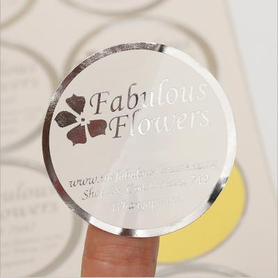 China Good Quality Custom Barcode Silver Foil Printing Private Label Logo Stickers for sale