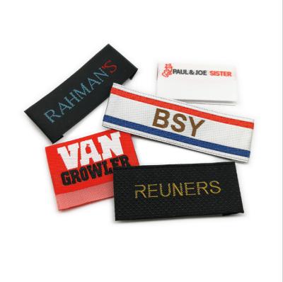 China Washable High Quality High Density Woven Satin Woven Label Customizable Satin Woven Label Garment Label for sale