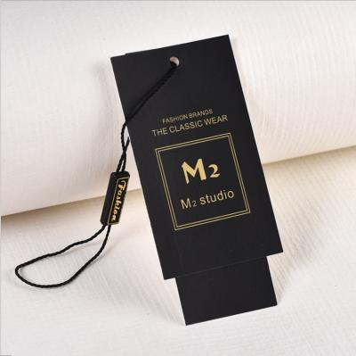 China Custom Barcode China Black Matt Paper Top Quality Clothing Swing Hang Tag for sale