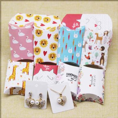 China New Handmade Pillow Shape Gifts Box DIY Handmade Jewelry Necklace Earring Pillow Package Box for sale