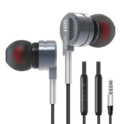 China A6 In-ear Sound Canceling Sports Stereo Metal Bass Earphones Wired Headphones With Braided Microphone 3.5mm Earbuds for sale