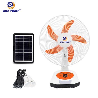 China Modern 16 Inch Tabletop Solar Panel Fan Modern Portable Rechargeable Multifunction Fan Easy Power Led Light for sale