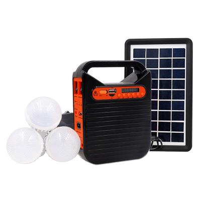 China Easy Power EP-391 Portable Solar Garden Lighting System Build in 6V4AH Lead Acid Battery with 3pcs Bulb and Solar Panel for sale