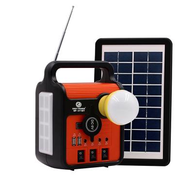 China Solar System Controller Portable Emergency Lighting System Solar Power Bulb Kit With Speaker Radio Kit Outdoor Ep-371BT America Australia Africa for sale