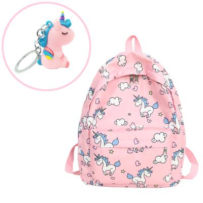 China Other Popular Cute Cartoon Bag Girls Large Capacity Bag Unicorn High School Backpack With Animal Pendant for sale