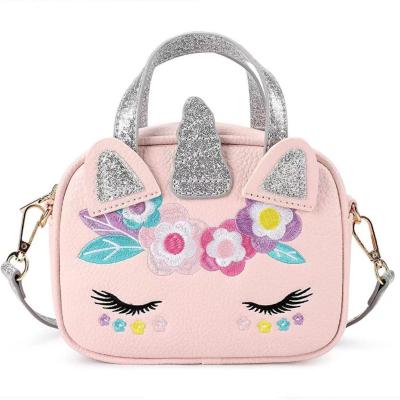 China 2021 new fashion glitter cartoon shoulder bag unicorn for girls and kids cute cross - body bag handbag for sale