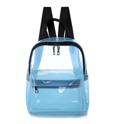 China Women Girls Waterproof Stylish Popular Waterproof Leisure See Bag Clear PVC Transparent Jelly Mini Backpack for sale