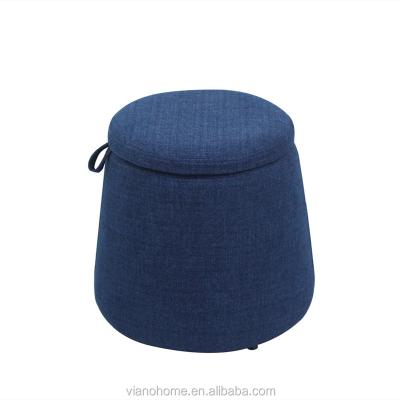 China Cute Fashion Storage Stotage Bin Canvas Ottoman Sneak Small Seat For Living Room for sale