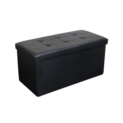 China PVC Collapsible Faux Leather Storage Foldable Stool Stool For Living Room Storage Bench for sale