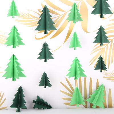 China Morden 3D Christmas Trees Banner Christmas Tree Flag Hanging Bunting Garlands Decoration for sale