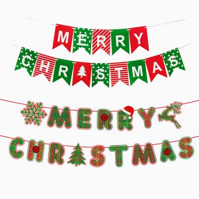 China Morden Merry Christmas Bunting Banner Party Decorative Paper Garland Xmas Holiday Flags for Home Office Navidad Christmas Holiday for sale