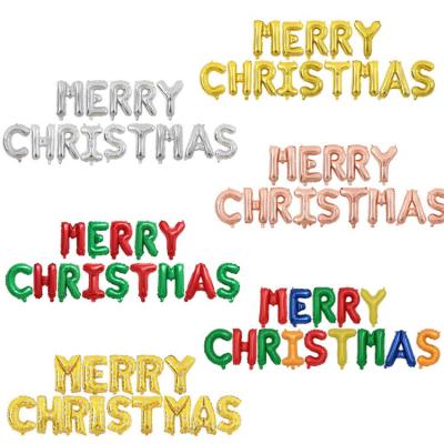 China Morden 16 Inch Alphabet Balloon MERRY CHRISTMAS Balloon Banner Hanging Self Inflating MERRY CHRISTMAS Balloons Blowing For Party for sale