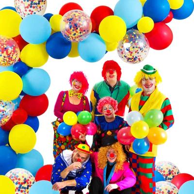 China Morden red, blue and yellow 05 latex balloons and rainbow confetti pre- filled balloons suitable for carnival baby party for sale