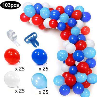 China Morden 103 Pieces Balloons Arch Set Red White Light Blue Blue Balloons Balloon Stripe Kit Tool Ball Garland Stripe Kit For Boy for sale