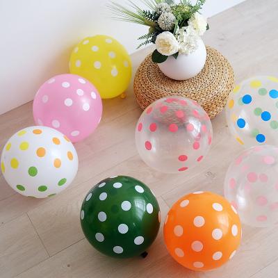 China Morden 100pcs Polka Dots Balloons 12inch Blue Polka Dot Latex Party Balloons Great for Wedding Birthday Party Festival Decoration for sale