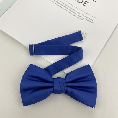 China Custom Suit Polyester Solid Color Folding Matching Business Or Wedding Formal Bow Tie Fashion For Men for sale