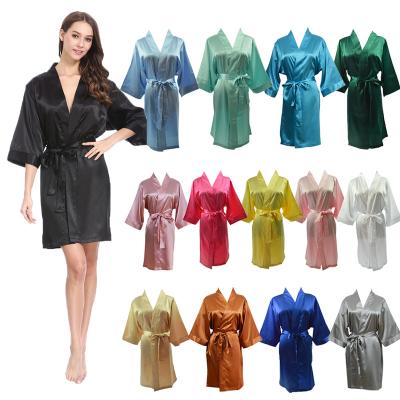 China Custom Made Silk Wedding Satin Gifts Bridesmaid Gifts Breathable Personalized Bridal Morning Dress for sale