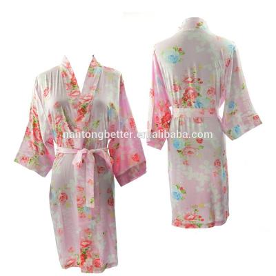 China Breathable Wholesale Cotton Women Wedding100% Rayon Floral Bathrobe for sale