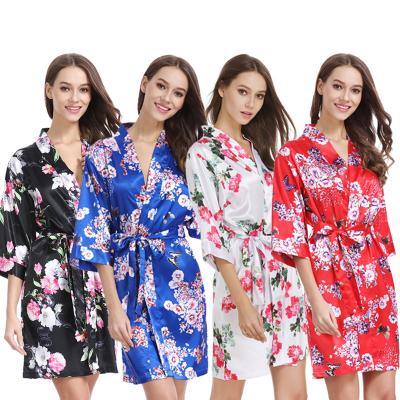 China New Design QUICK DRY different satin silk kimono bridal robe for sale