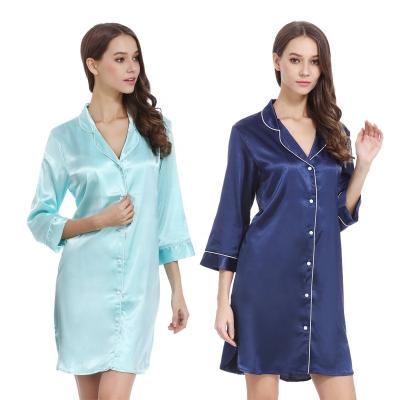 China QUICK DRY Sexy Silk Ladies Satin Nightgown Simple Sexy Silk Nightgown Sleepwear Nightgown for sale