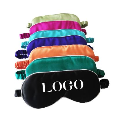 China Shading Women's Lightweight Custom Silk Girls' Eye Mask Satin LOGO Colorful Sleeping Eye Masks for sale