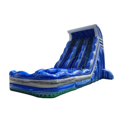 China Hot Sale 0.55mm Plato PVC Tarpaulin Double Pool Inflatable Water Slide Hot Giant Outdoor Blue Inflatable Bouncy Slide For Kids for sale