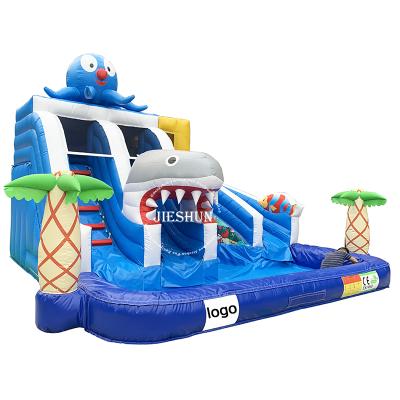 China 0.55mm Plato PVC Tarpaulin Large Octopus Double Slide Price 6x6m Inflatable Water Slide Cheap Inflatable Pool Slide For Kids for sale