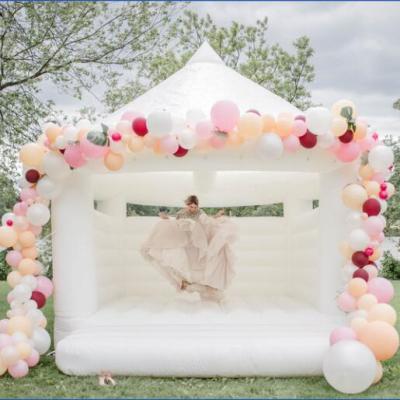 China Indoor Inflatable Games White Inflatable Bouncy Castle Wedding Bounce House Inflatable Jumper Bouncy Castle For Sale for sale