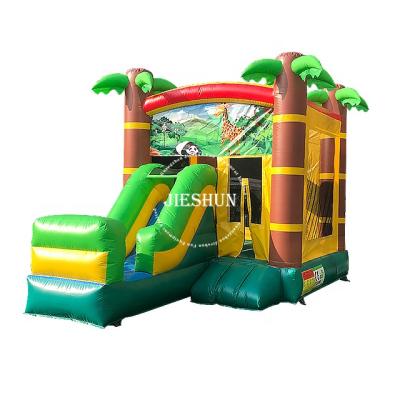 China Commercial PVC Giant Children's Castle Inflatable Bouncy Jumping Huge Trampoline Amusement Park Slide And Pool for sale