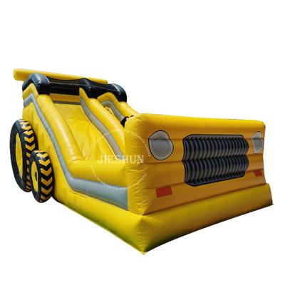 China Plato New Design Yellow PVC Inflatable Digger Slide / Inflatable Excavator Slide for sale