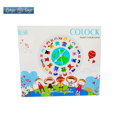 China Funny DIY Clock Gypsum Painting DIY Toy For Kids for sale