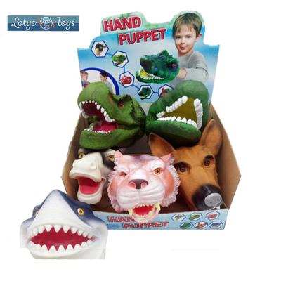 China Toy Export Educational Animal Set Dinosaur Soft Rubber Hand Puppet For Sale for sale