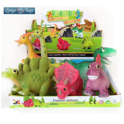 China Animal Toys Fashion Cartoon Dinosaur Soft Rubber Toys Set For Children for sale