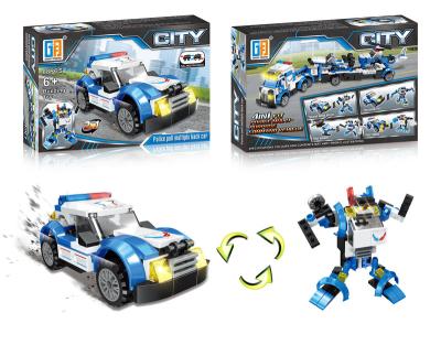 China Pull Out City Building Blocks Four-in-One Double Back Pull Police Series (86-88PCS) for sale