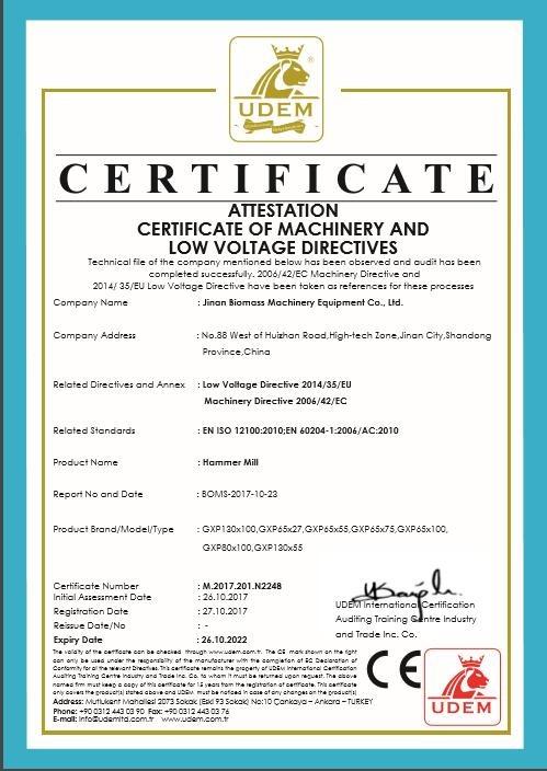 CE - Jinan Biomass Machinery Co., Ltd.