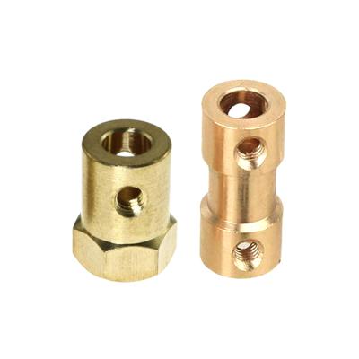 China Factory 3mm 4mm 6mm 8mm Brass Flexible Hex Motor Shaft Connector Coupling for sale