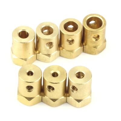 China Factory 3mm to 8mm Brass Motor Shaft Hex Joint Coupling for RC Car Truck Train Boat for sale