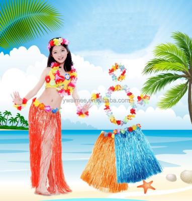 China Plastic Fiber For Straw Skirt Hawaii Polynesian Dance Colorful Straw Skirt (AM-HWD02) for sale