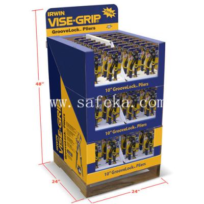 China Supermaket Cardboard 1/4 Pallet Display stand Unit for plier and tools for sale