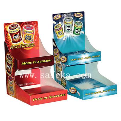 China Two shelf Cardboard counter display for chewing gums & Fresher for sale