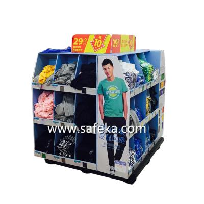 China OEM/ODM Corrugated Cardboard Full Pallet Displays for Clothes in Walmart Promotion for sale