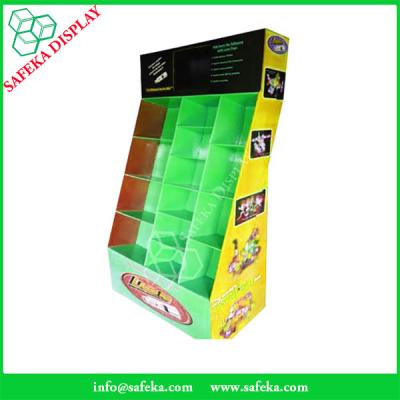 China Point of sale display ideas 12 pockets Custom cardboard floor display stand rack for supermarket promotion for sale