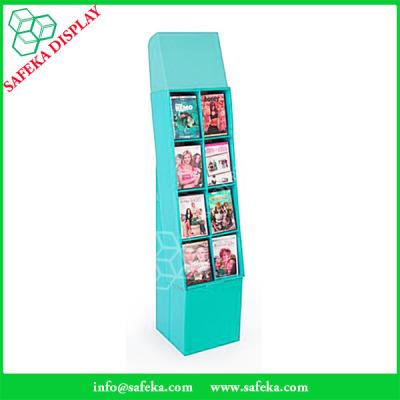 China 8 pockets Paper material book shelf cardboard point of sale display shelves for retail stores for sale