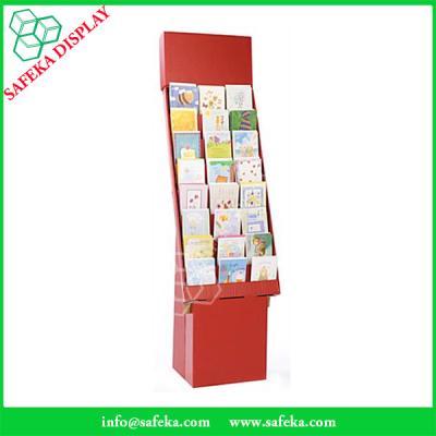 China Creative design China Manufacturer Paper material shelf cardboard point of sale greeting card display with pockets for sale