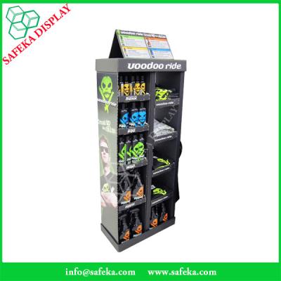 China 8 pockets Paper material cardboard stands corrugated display racking for water bottle for sale