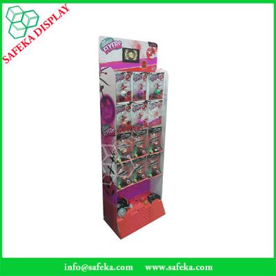 China Advertising Portable printed corrugated merchandise shelf pop&pos display for toys with hooks for sale