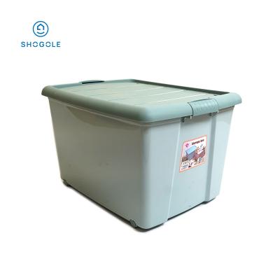 China SHOGOLE Viable Plastic Storage Box With Lid Organizer Clothes Toy Shoes Large Acrylic Foldable Transparent Clear Household Stackable for sale