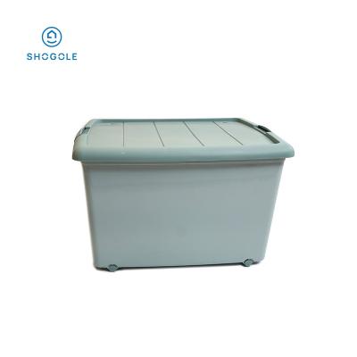 China SHOGOLE Viable Plastic Storage Box With Lid Organizer Clothes Toys Shoes Large Acrylic Foldable Clear Household 150L for sale