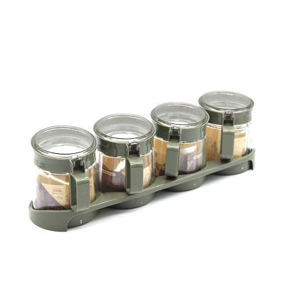 China Multi-Compartment Seasoning Organizer Storage For Salt /Steamable Shogole Box Kitchen Containers Sugar/Spice/Pepper Jar Set With Lid for sale